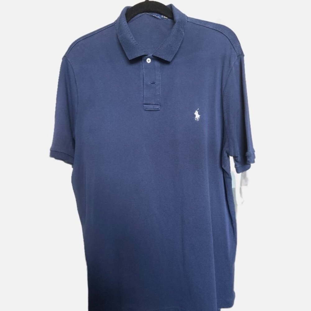 Polo Ralph Lauren Men’s Navy Blue Cotton Polo Shirt – Embroidered Logo – XL